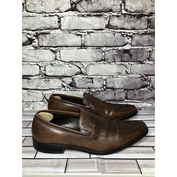 BOSS Hugo Boss Brown Leather Slip On Loafers Dress Shoes Men’s Sz 10.5M US/44EU main image 12